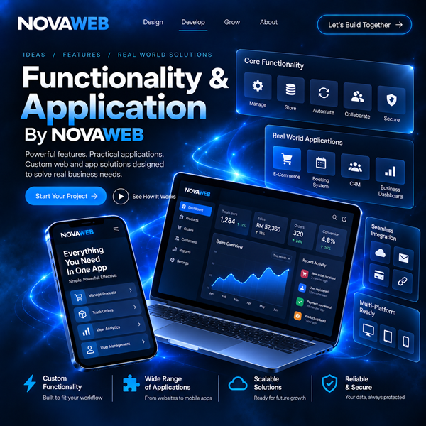 Custom web application functionality development