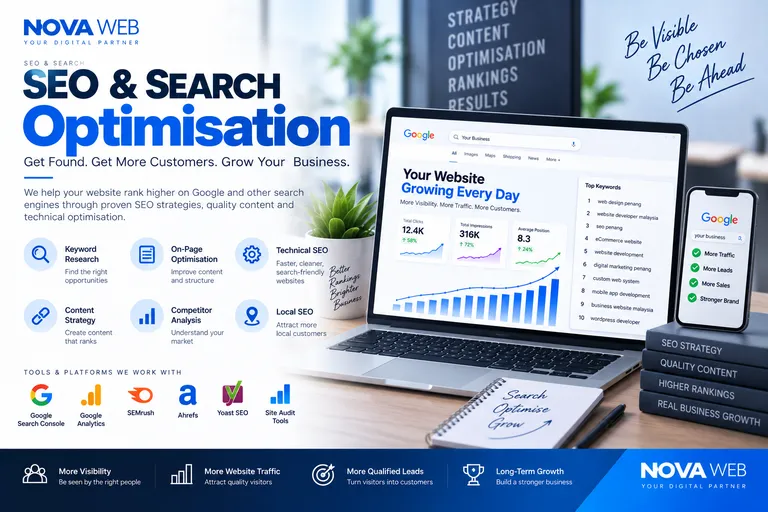 SEO and AEO services in Penang by Nova Web Business
