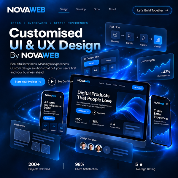 Customised UI and UX web design